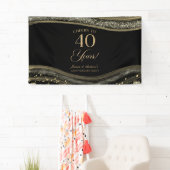 Black Gold Agate 40th Wedding Anniversary Party Spandoek (Insitu)