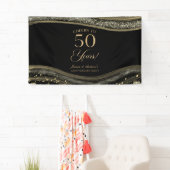 Black Gold Agate 50th Wedding Anniversary Party Spandoek (Insitu)