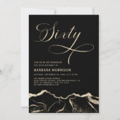 Black Gold Agate 60e Zestig Verjaardagsfeest Kaart (Voorkant)