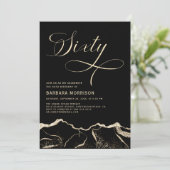 Black Gold Agate 60e Zestig Verjaardagsfeest Kaart (Staand voorkant)