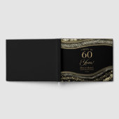 Black Gold Agate 60th Wedding Anniversary Party Gastenboek (Volledig)