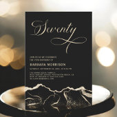 Black Gold Agate 70ste verjaardagsfeestje Kaart