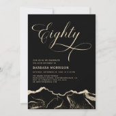 Black Gold Agate 80e 80e verjaardagsfeestje Kaart (Voorkant)