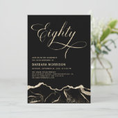 Black Gold Agate 80e 80e verjaardagsfeestje Kaart (Staand voorkant)