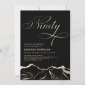 Black Gold Agate 90ste verjaardagsfeestje Kaart (Voorkant)