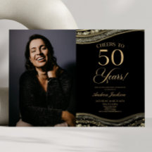 Black Gold Agate Afbeelding 50e verjaardagsfeestje