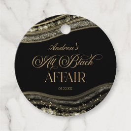 Black Gold Agate All Black Affair Birthday Party Bedankjes Labels