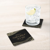 Black Gold Agate All Black Affair Birthday Party Kartonnen Onderzetters (Insitu)