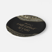 Black Gold Agate All Black Affair Birthday Party Papieren Bordje (Gekanteld)