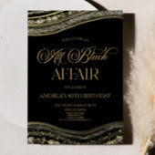 Black Gold Agate All Black Affair Verjaardagsfeest Kaart