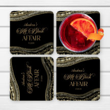 Black Gold Agate All Black Feest Verjaardagsfeest