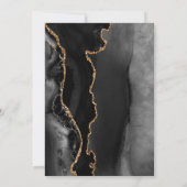 Black Gold Agate Dark 40th Birthday Party Kaart (Achterkant)