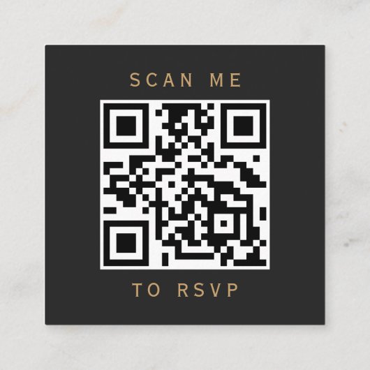 Black Gold Agate Dark Wedding QR Code RSVP Informatiekaartje (Achterkant)
