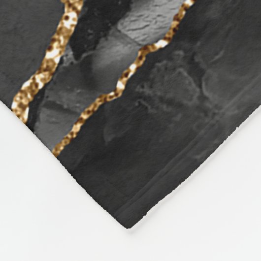 Black Gold Agate Fleece Deken (Hoek)