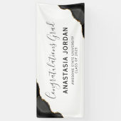 Black Gold Agate Gefeliciteerd Afstuderen Spandoek (Verticaal)