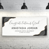 Black Gold Agate Gefeliciteerd Afstuderen Spandoek