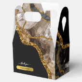 Black & Gold Agate Geode Glitter Hartelijk dank Bedankdoosjes (Geopend)