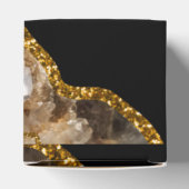 Black & Gold Agate Geode Glitter Wedding Bedankdoosjes (Bovenkant)