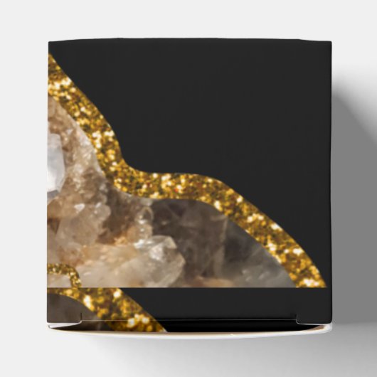 Black & Gold Agate Geode Glitter Wedding Bedankdoosjes (Bovenkant)