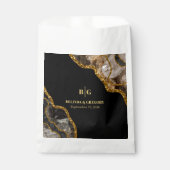 Black & Gold Agate Geode Glitter Wedding Bedankzakje (Voorkant)