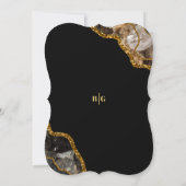 Black & Gold Agate Geode Glitter Wedding Kaart (Achterkant)