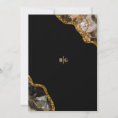 Black & Gold Agate Geode Glitter Wedding Save The Date (Voorkant)