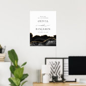 Black Gold Agate Geode Weddenschap Welkomstteken Poster (Thuiskantoor)