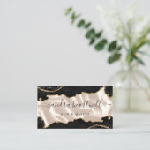 Black Gold Agate Ivory Luxury Stylist Visitekaartje (Staand voorkant)
