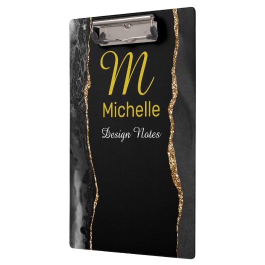 Black & Gold Agate Klembord (Links)
