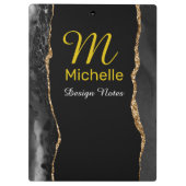 Black & Gold Agate Klembord (Achterkant)