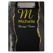 Black & Gold Agate Klembord (Voorkant)