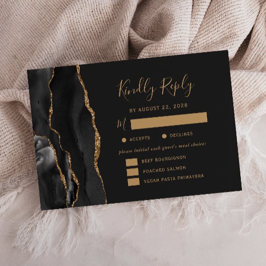 Black Gold Agate maaltijdopties donkerbruin RSVP