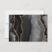 Black Gold Agate maaltijdopties RSVP-Kaart RSVP Kaartje (Achterkant)