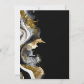 Black Gold Agate Marble Engagement Party Kaart (Achterkant)