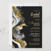 Black Gold Agate Marble Vrijgezellenfeest Kaart (Voorkant)