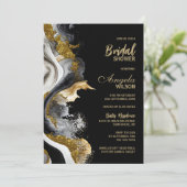 Black Gold Agate Marble Vrijgezellenfeest Kaart (Staand voorkant)