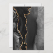 Black Gold Agate Marble Wedding Kaart (Achterkant)