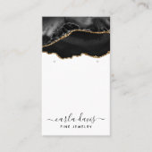 Black Gold Agate marmer die juwelen laat zien Visitekaartje (Voorkant)