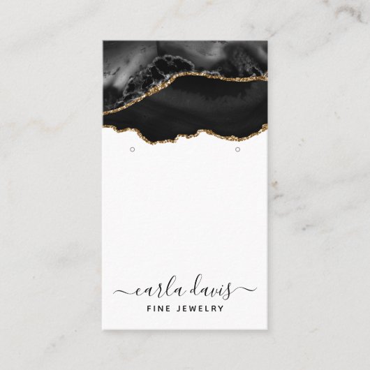 Black Gold Agate marmer die juwelen laat zien Visitekaartje (Voorkant)