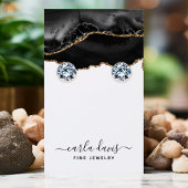 Black Gold Agate marmer die juwelen laat zien Visitekaartje