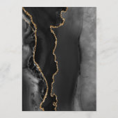 Black Gold Agate Modern Script Trouw Menu (Achterkant)