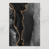 Black Gold Agate Modern Script Wedding Menu (Achterkant)