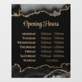 Black Gold Agate openingstijden venster Cling Raamsticker (Vel)