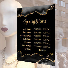 Black Gold Agate openingstijden venster Cling Raamsticker