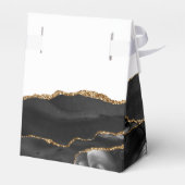 Black Gold Agate Script Eerste Communie Bedankdoosjes (Achterkant)