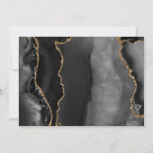 Black Gold Agate Smaragdgroene Save the Date Kaart (Achterkant)