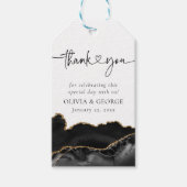 Black Gold Agate Weddenschap Hartelijk dank Cadeaulabel (Voorkant)