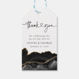 Black Gold Agate Weddenschap Hartelijk dank Cadeaulabel