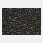 Black Gold Age Photo 50th Birthday Inpakpapier Vel (Voorkant 2)