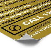 Black & Gold Alarm Logo, Security Alarm Service Poster (Hoek)